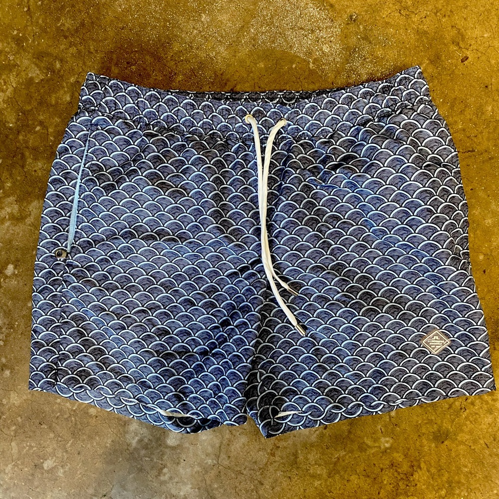 Blue/white medium size J.Lindeberg swim trunks